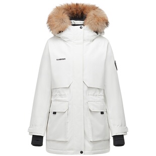 【95%绒】坦博尔正品奥莱冬季女极寒防护工装大毛领高保暖羽绒服