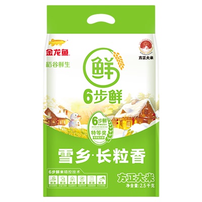 金龙鱼6步鲜雪乡长粒香大米2.5kg