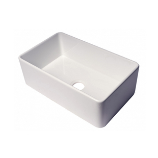 30英寸厨房火泥陶瓷水槽农舍半嵌入式洗菜盆洗衣盆前置白色大单槽