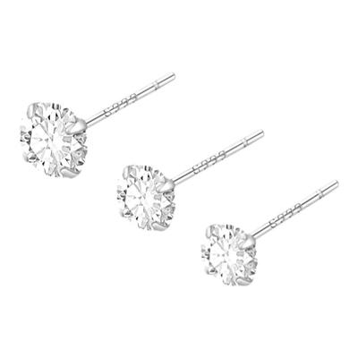 999纯银女钻石耳钉睡觉免摘