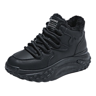 踩屎感高帮加绒运动鞋女冬季厚底百搭显脚小老爹鞋软底防滑大棉鞋