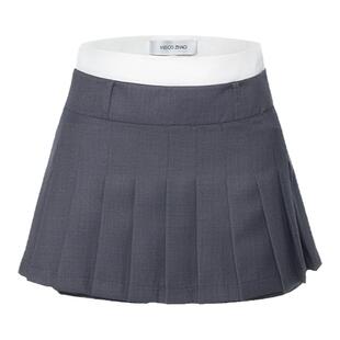 VEECO ZHAO女团风百褶高腰超短裤裙春夏新品设计师款显腿长