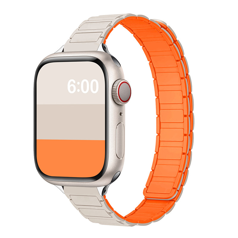 iwatchS11表带细款三株硅胶磁吸