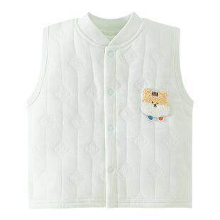 婴儿马甲秋冬季外穿保暖女宝宝男童坎肩夹棉新生儿背心小马夹丝绵