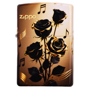 ZIPPO官方正品打火机煤油彩印【音乐玫瑰】送男友女友七夕节礼物