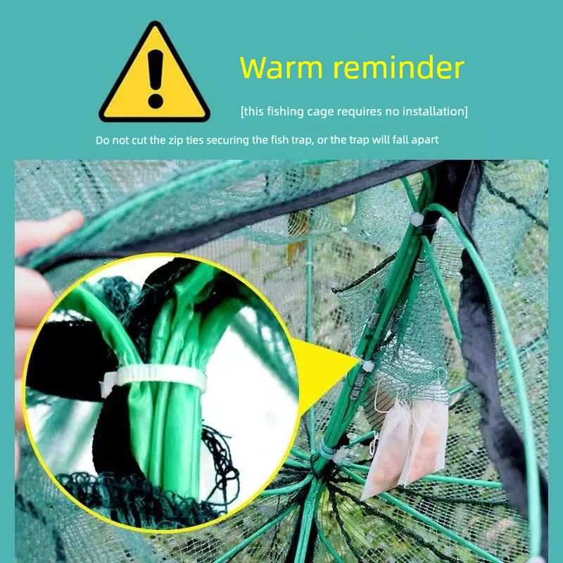加厚折叠八角鱼笼虾笼鱼网抓泥鳅渔网抓鱼黄鳝折叠耐用捕鱼神器