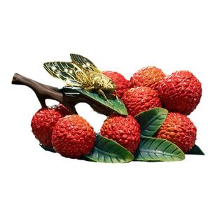 铜师傅《名利双收》铜荔枝摆件 客厅办公室桌面装饰品 礼品摆件