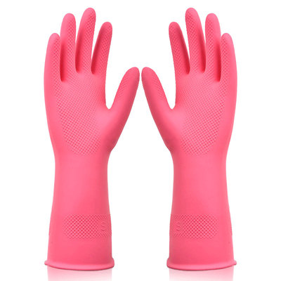 双一耐用洗衣防水硅胶家务手套