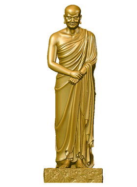 金色禅宗初祖迦叶尊者像黄铜佛像