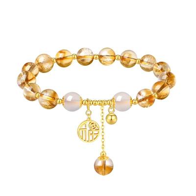 【生日礼物】周大生黄水晶手串女