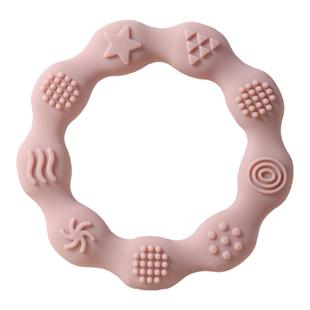 可爱圆圈牙胶咬咬乐婴儿环形玩具防吃手安抚磨牙棒磨牙点硅胶宝宝