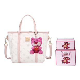 Disney迪士尼包包草莓熊菜篮子包手提单肩斜挂托特包印花生日礼物