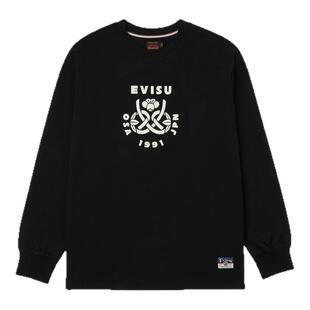 EVISU福神 男女同款情侣装大M印花长袖T恤2EAHTM5TL1218RXCT