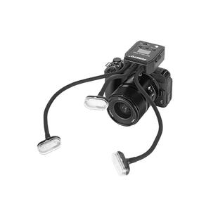 fomito微距氙气闪光灯相机机顶微距三头闪光灯LED微距补光灯闪光灯适用于索尼佳能尼康富士相机摄影闪光灯