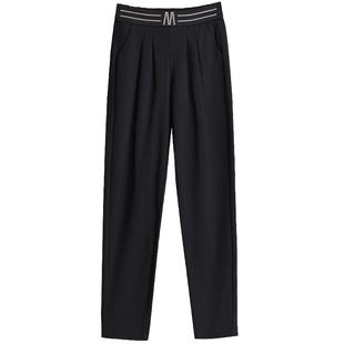 秋冬季哈伦裤女加绒加厚高腰大码裤子200斤胖m显瘦春秋小脚萝卜裤