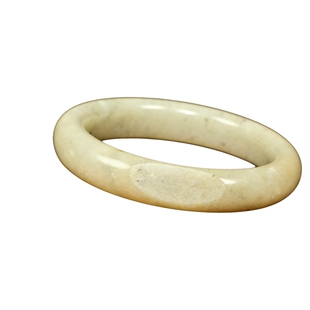 紫润轩新疆和田玉糖玉籽料手镯54MM复古哑光留皮糖黄玉真品收藏级