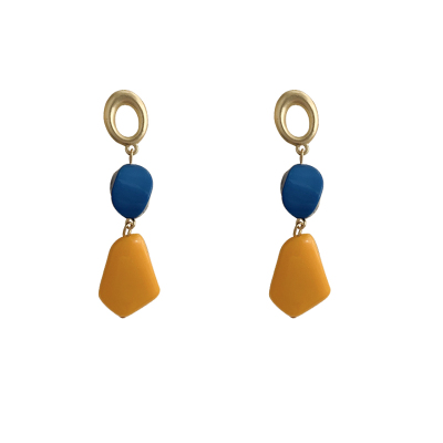 气质复古糖果几何菱形耳坠