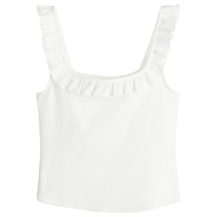 HM女士甜美背心冬季褶边背心1296487