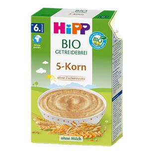 德国HiPP有机喜宝五谷米粉婴幼儿宝宝营养辅食米糊5种谷物200g/盒