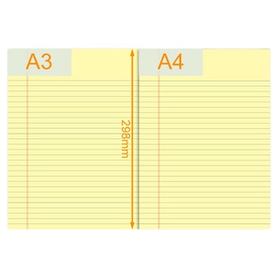 凯萨KAISA美式A3大尺寸拍纸本思维导图薄脆易撕草稿纸考研考公单词默写笔记本横线方格错题本空白加厚演算本