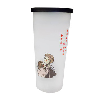 80口径注塑杯500ml磨砂打包杯奶茶杯一次性杯子饮料杯带盖带吸管