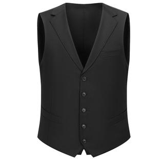 柏品130支纯澳洲羊毛黑色西服马甲男修身商务职业新郎正装西装
