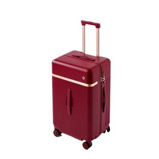 袋鼠行李箱结婚陪嫁红色2025新款拉链款拉杆密码旅行皮箱子红24寸