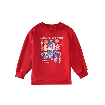 男童红色卫衣冬季新款