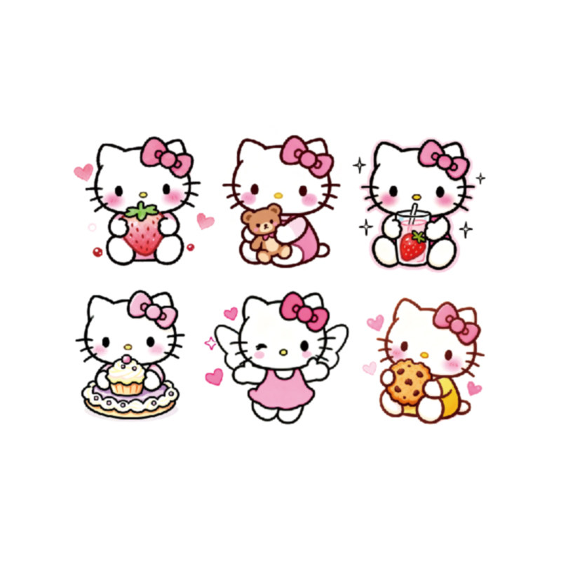 INKCOOL hello凯蒂猫彩色纹身贴小女防水持久少儿童可爱手臂kitty
