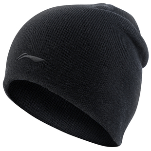 李宁针织帽男士冬季新款帽子防寒保暖毛线帽户外跑步运动雅痞冷帽