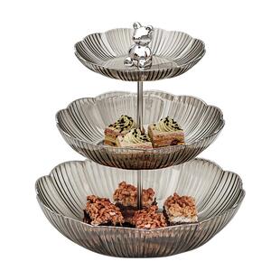 北欧轻奢风多层水果盘客厅家用网红分格高级糖果盘干果盘零食盘