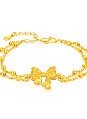 中国黄金出品999足金蝴蝶结手链