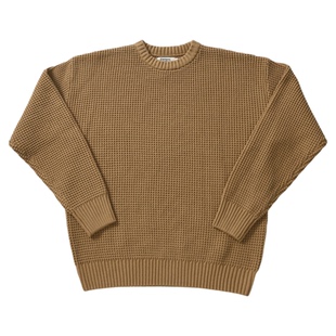 柴米重磅复古水手毛衣华夫格宽松落肩加厚线衣打底衫美式咔叽冬