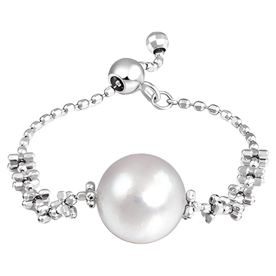 悦甄18K金海水珍珠软戒指