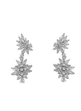 FRIDAY JEWELRY锆石轻奢精致满钻气质百搭设计师造型耳饰耳环银针