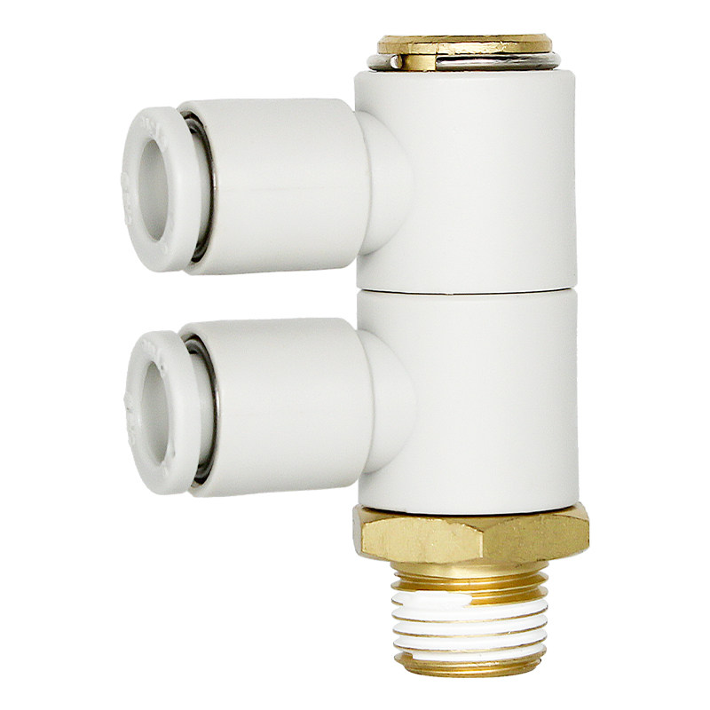 SMC可万向旋转外螺纹三通气管接头KQ2VD04/06/08/10/12-01/02/04A