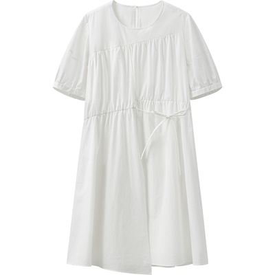 【播奥莱】播商场同款法式月光裙女25夏温柔短袖连衣裙BDS2LD2437