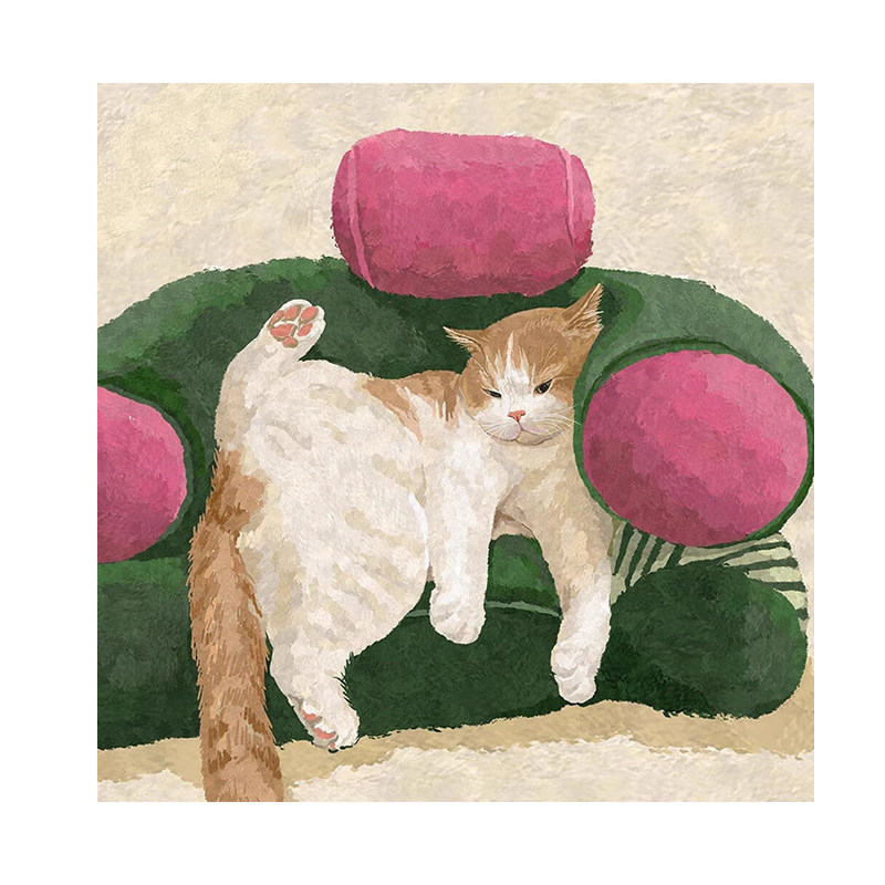 慵懒的猫卡通可爱猫咪客厅