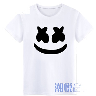 Marshmello短袖T恤 男女半袖百大DJ同款电音棉花糖纯棉上宽松衣服