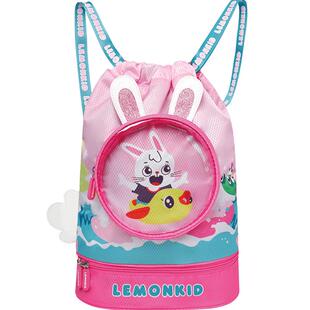 柠檬宝宝儿童泳包男女童干湿分离游泳包防水收纳袋宝宝小孩沙滩包
