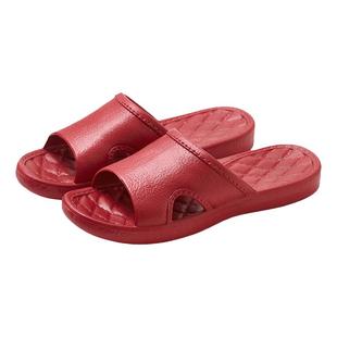 防滑拖鞋老年人专用浴室洗澡家居室内红色女士拖鞋奶奶老人家用男