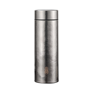 优喜氏商务直杯480ml纯钛保温杯男士大容量车载户外泡茶钛水杯子