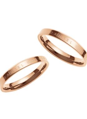 DW情侣对戒玫瑰金色素圈简约指环