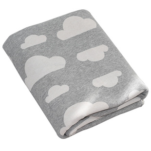 她慕全棉加厚儿童秋冬卫衣布料纯色毛圈针织灰蓝色外套服装面料