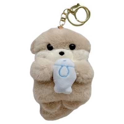 MoreRex可爱毛绒茸抱鱼水獭适用苹果新4代airpods蓝牙无线耳机保护套1/2/3软壳airpodspro三代女秋冬新款小众