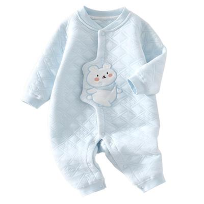 小聪熊婴儿保暖衣夹棉秋冬连体衣