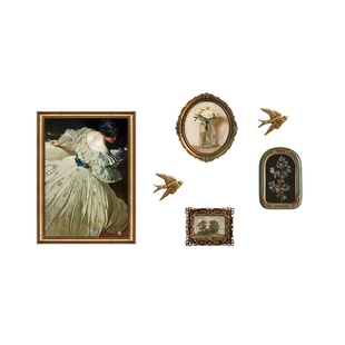 法式中古风卧室床头装饰画2025新款挂画轻奢高级感主卧房间壁画