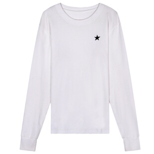 落落狷介 打底衫女秋冬2025年新款白色T恤卫衣宽松圆领上衣小个子