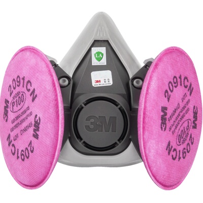 正品3M2091P100等级防尘滤棉工业颗粒物玻璃纤维核尘防护配6200