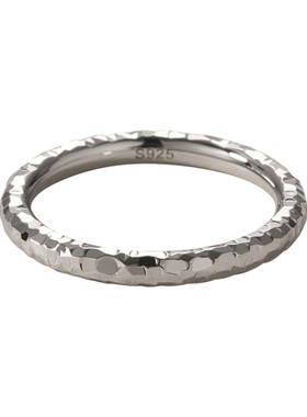 素图爆闪碎冰冰戒指925银搭配女